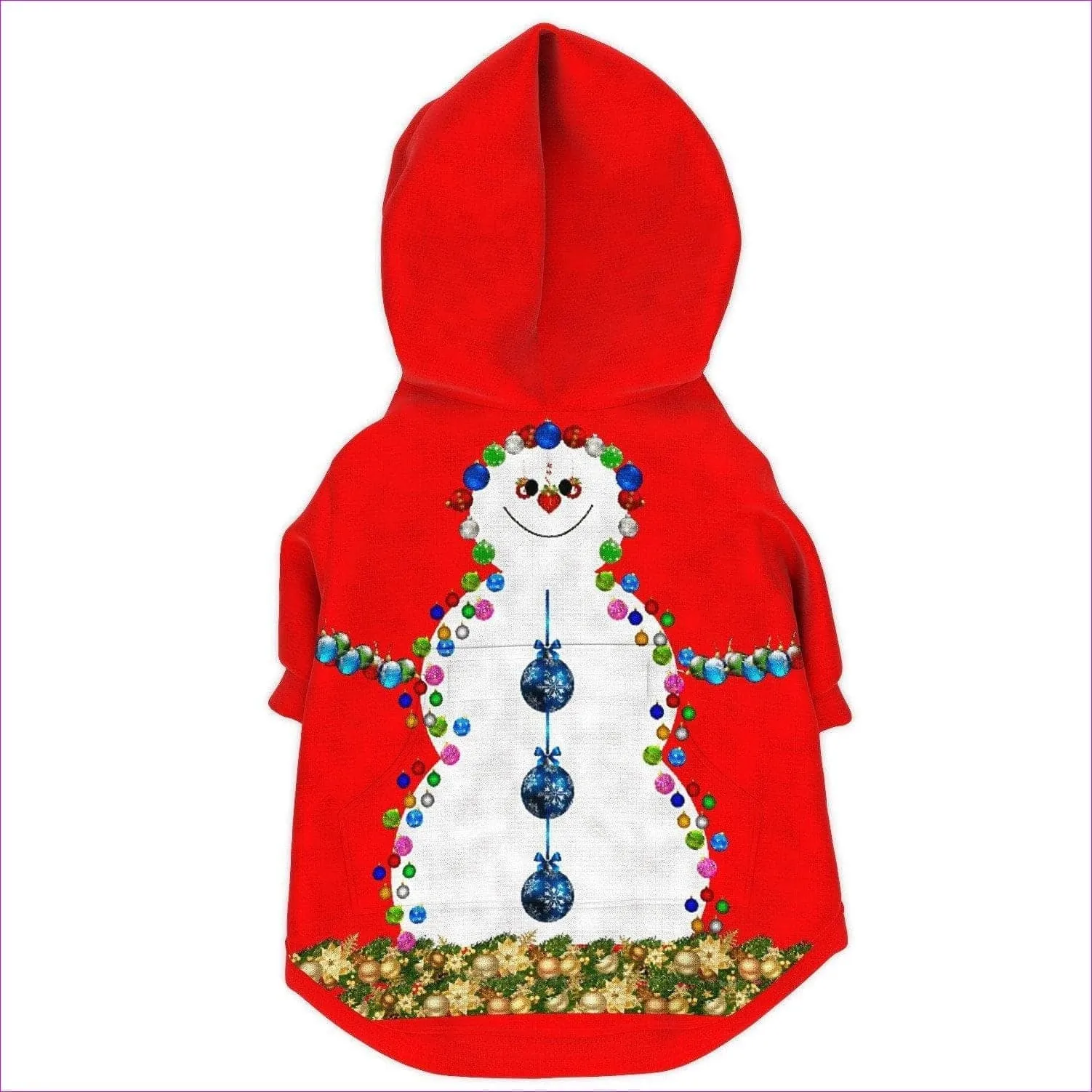 Christmas Lights Snowman Premium Dog Hoodie