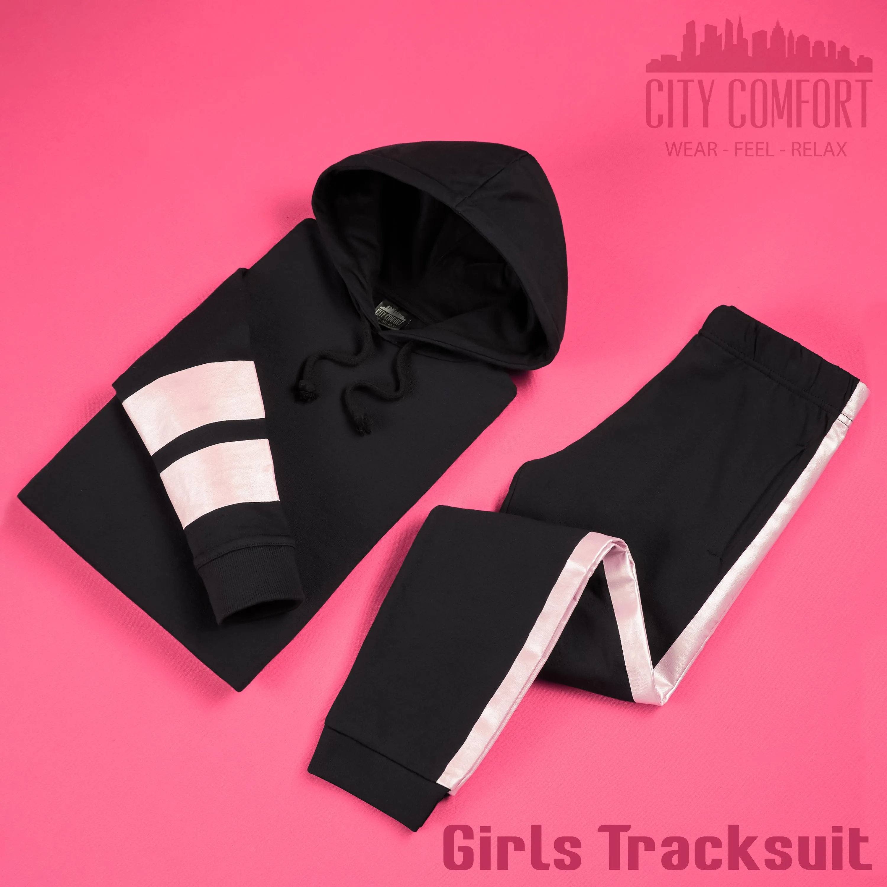 CityComfort Girls Tracksuit Set - Holographic Tracksuit for Girls