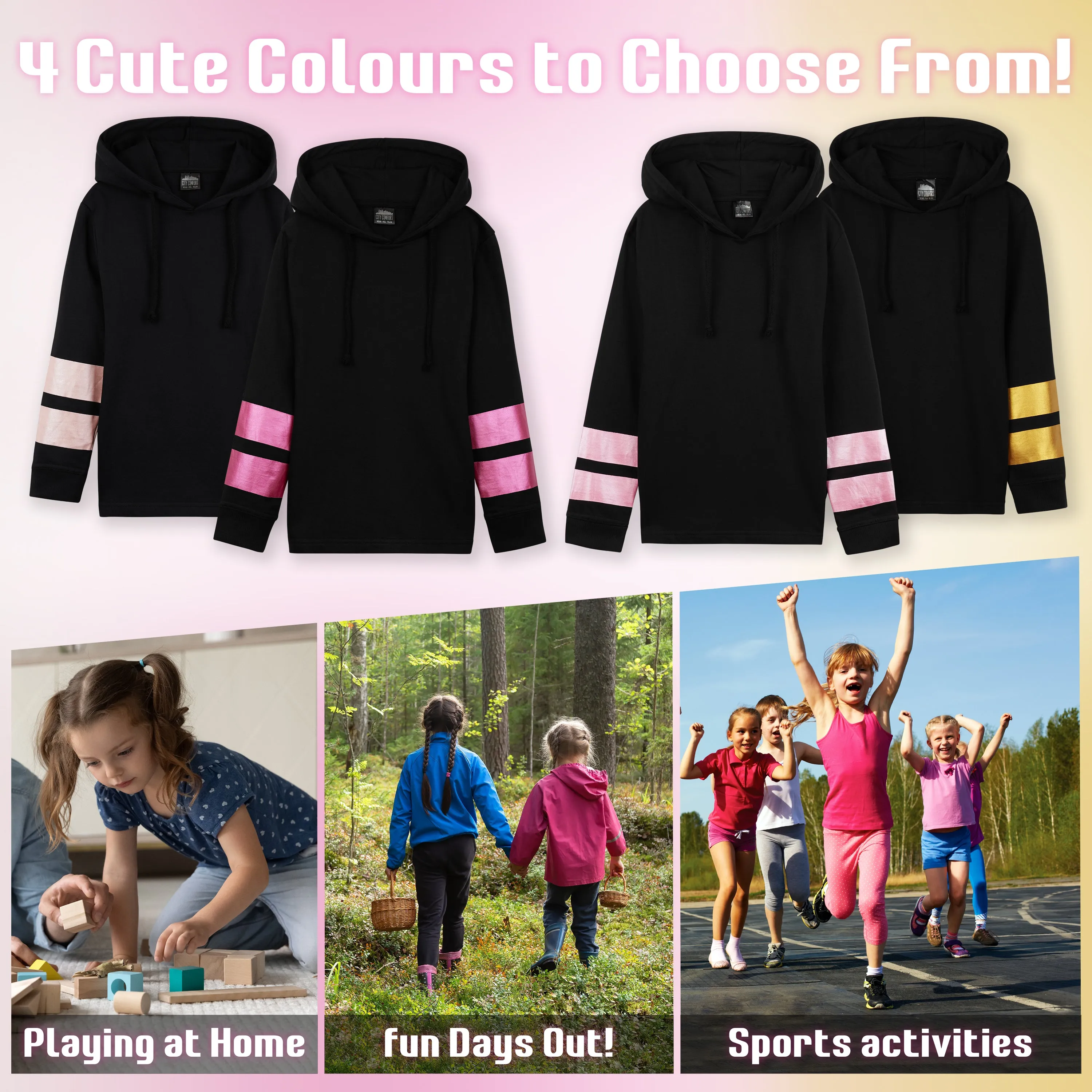 CityComfort Girls Tracksuit Set - Holographic Tracksuit for Girls