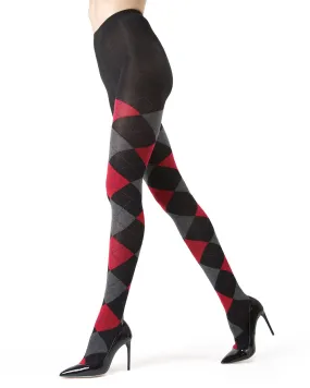 Classic Large-Print Argyle Sweater Tights