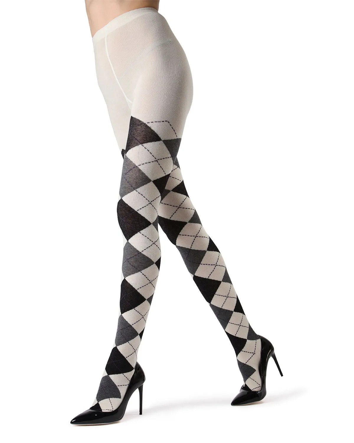 Classic Large-Print Argyle Sweater Tights