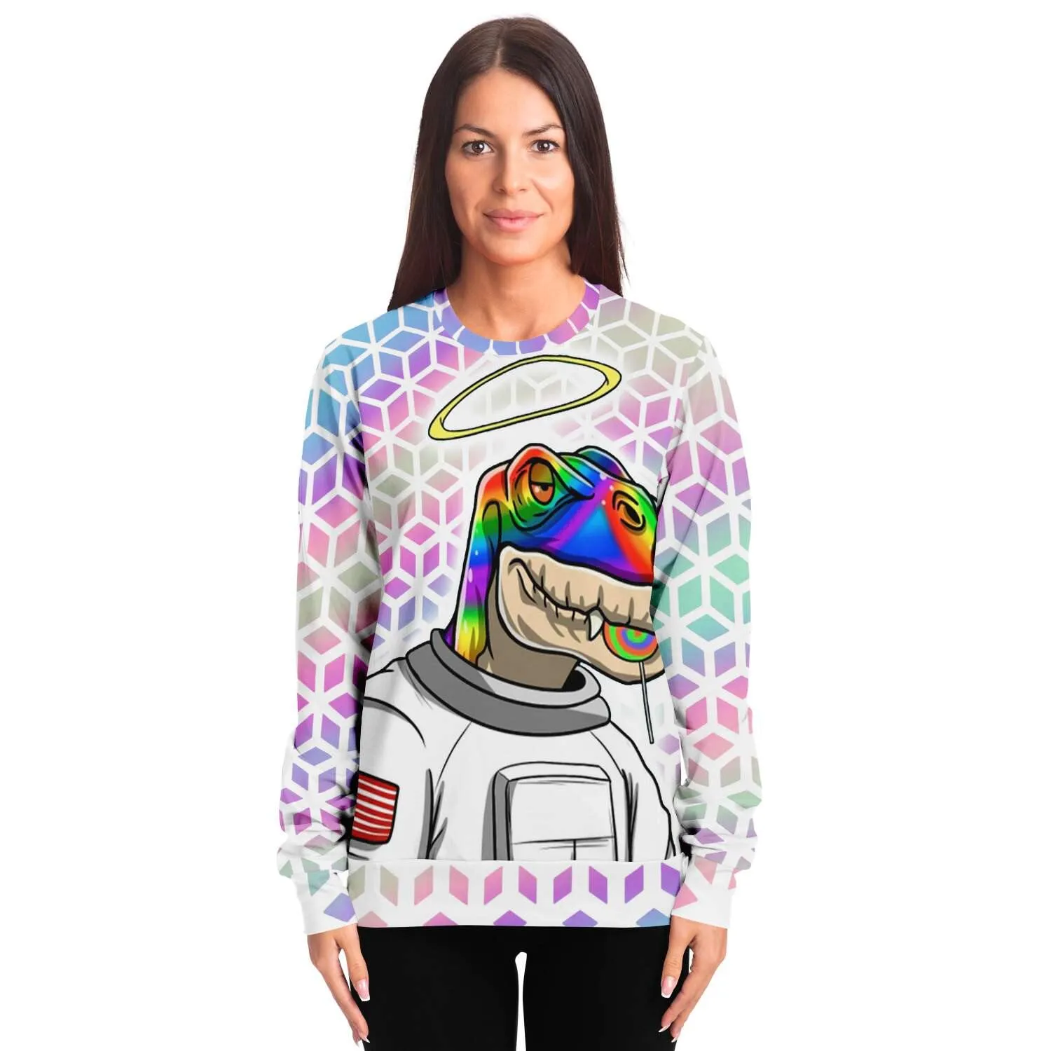 Cosmic Dino Holographic Sweatshirt