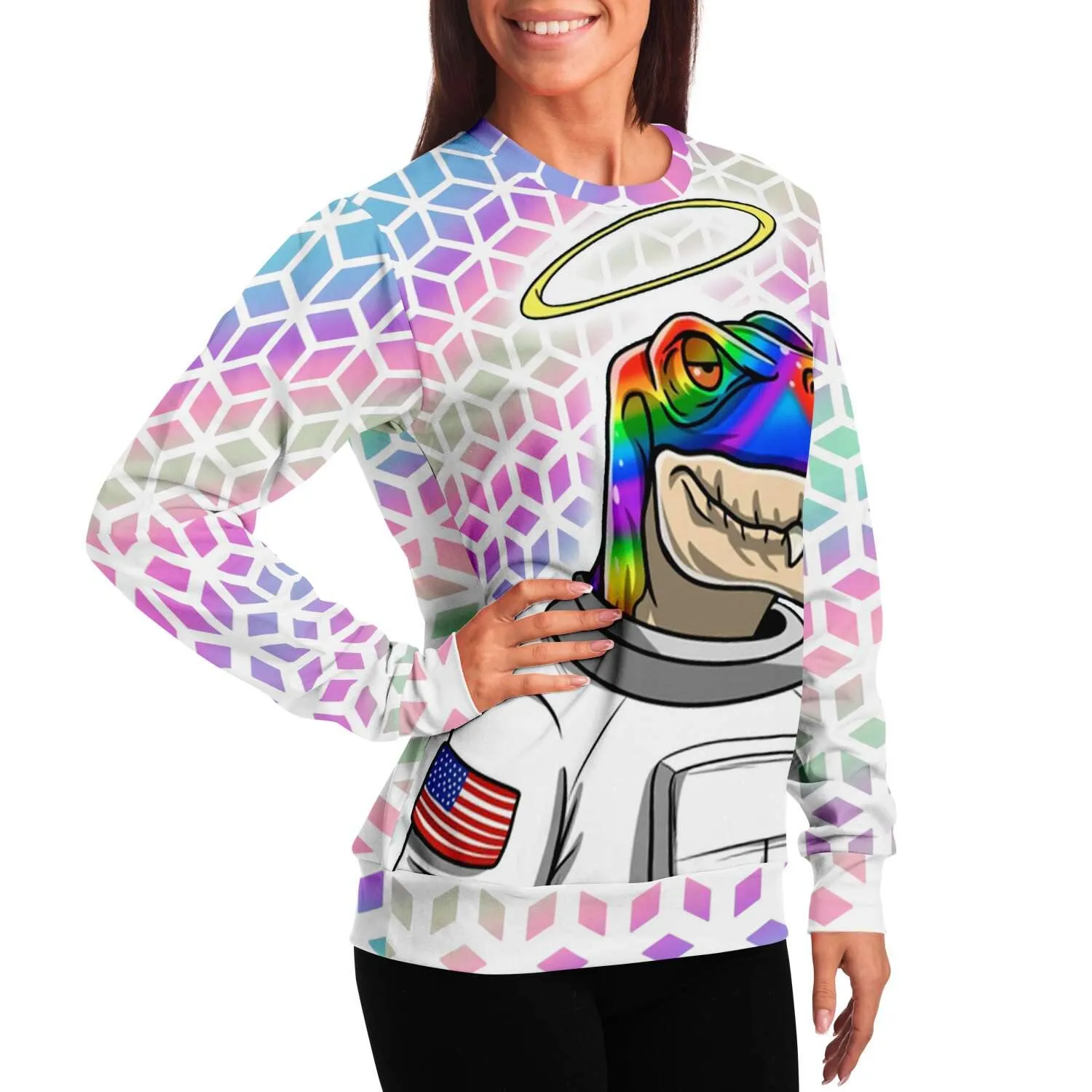 Cosmic Dino Holographic Sweatshirt