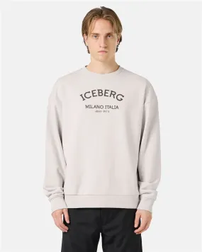 Crew-neck sweatshirt with logo (Cream) - I24E05D63178803