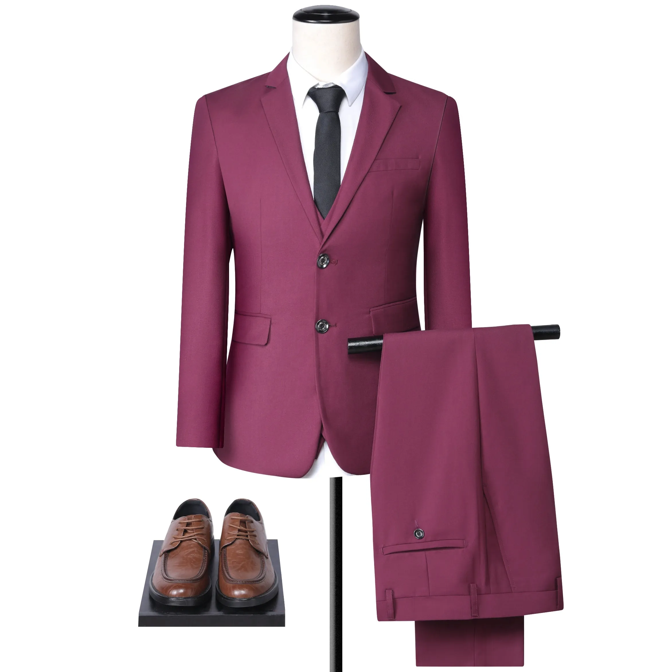 Custom 3-piece Office Suit Men's Wedding Formal Blazer Business Suit