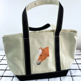 Custom Embroidered Horse Tote Bag with Same Design