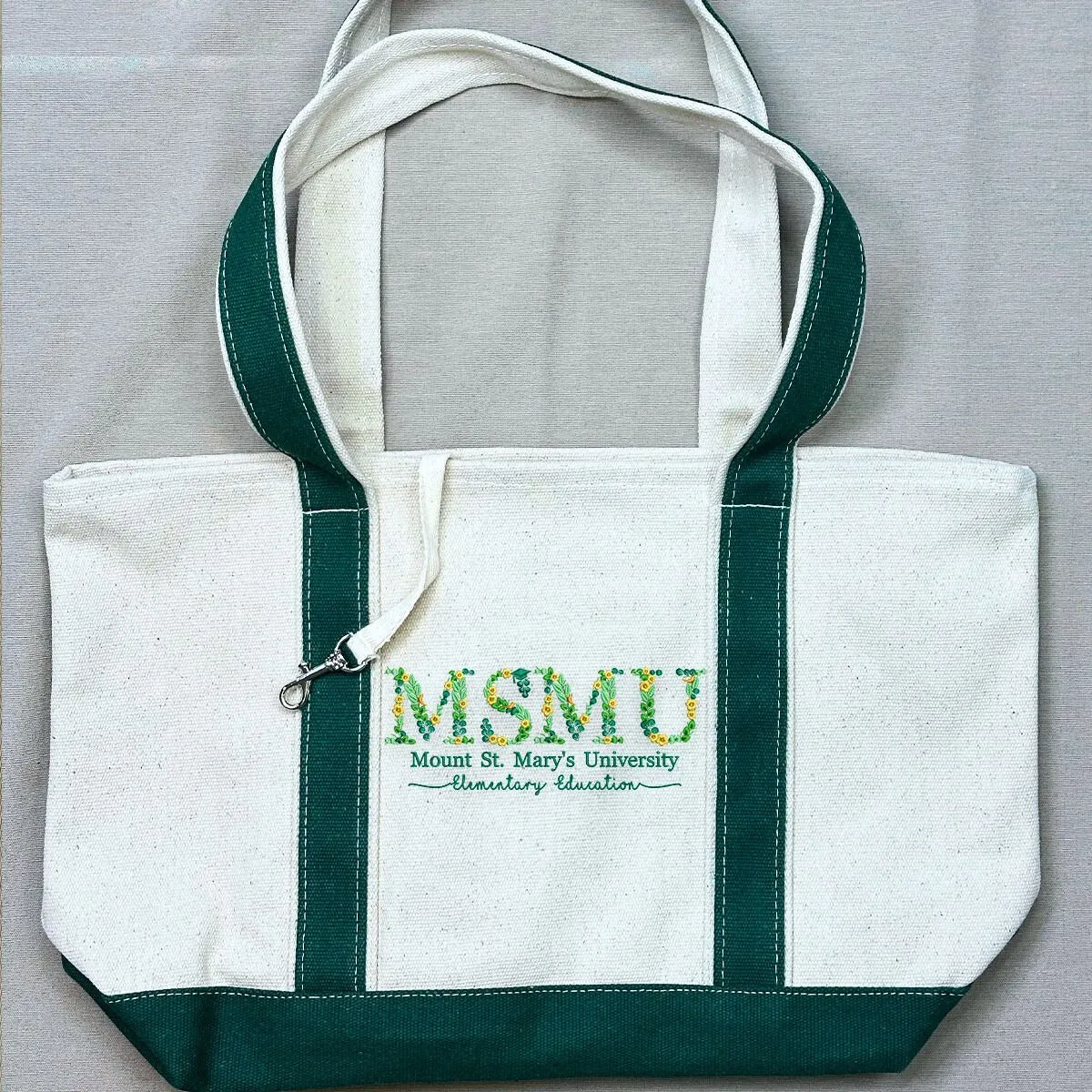 Custom Embroidered University College Tote Bag with Same Design