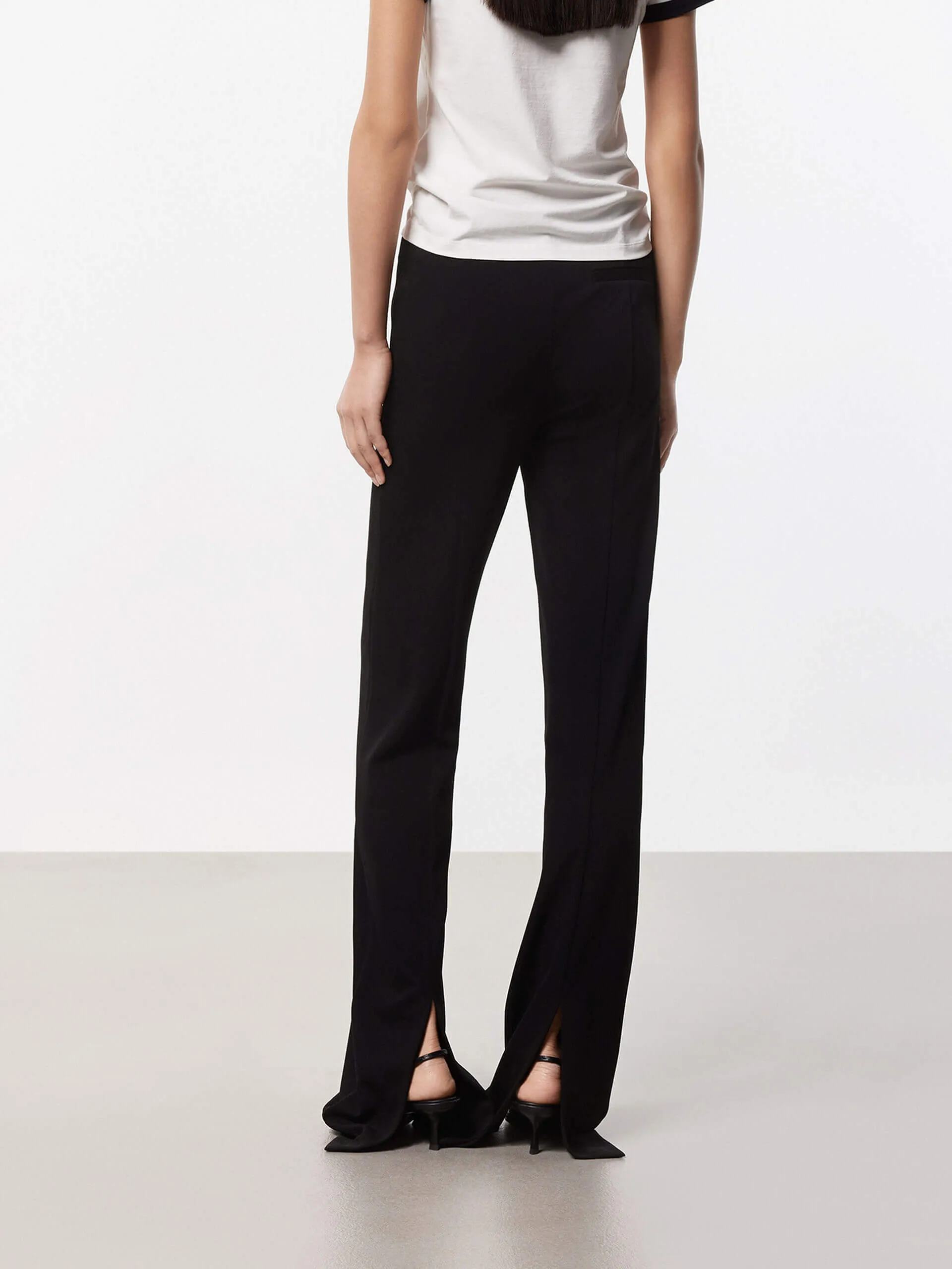 Cutout Waist Straight Pants