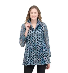 Damee Holographic Soutache & Sequin Jacket in Blue - 300-BLU