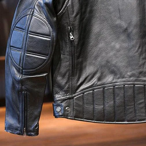 Detachable Harley Genuine Leather Men's Motorcycle Top Grain Cowhide Jacket