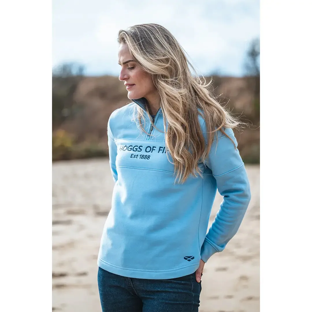 Dumfries 1888 Ladies 1/4 Zip Sweatshirt - Plain Blue by Hoggs of Fife