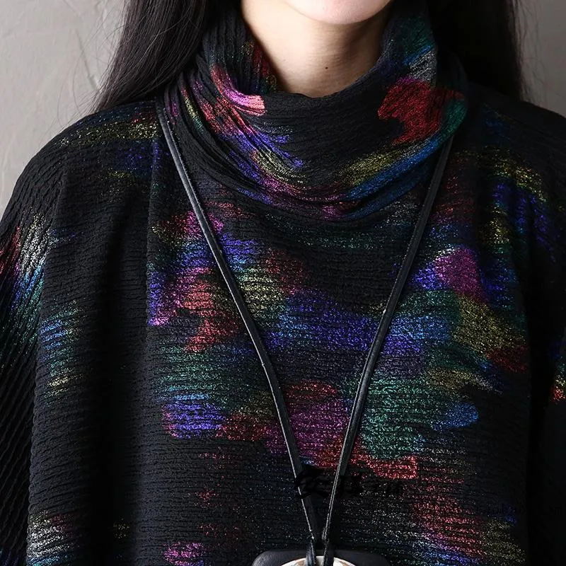 Electro Rainbow Turtleneck Sweatshirt