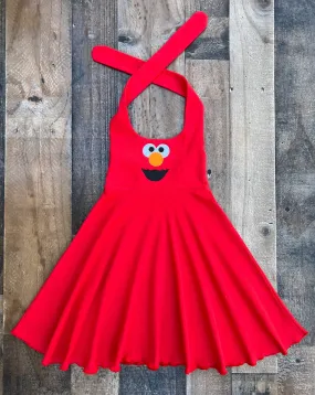 Elmo Face Red Knit Dress