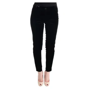 Ermanno Scervino Chic Black Slim Fit Cropped Pants