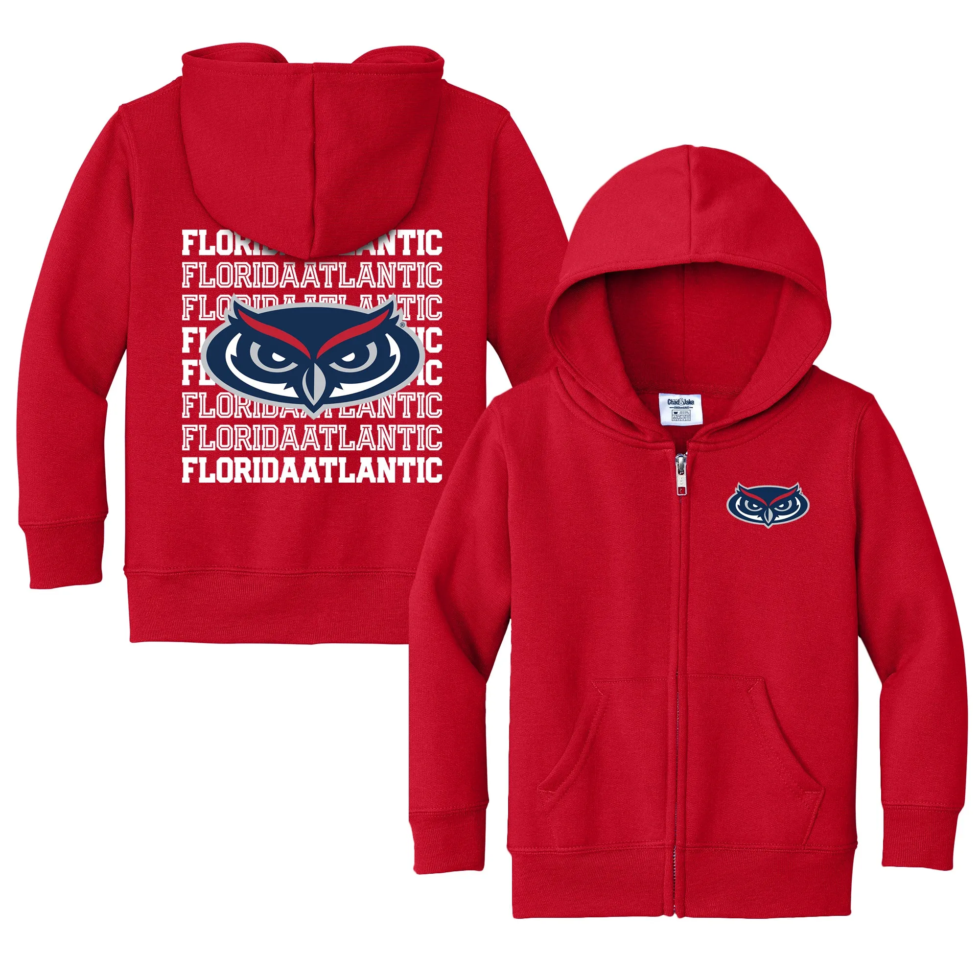 FAU Owls Retro Toddler Full-Zip Sweatshirt