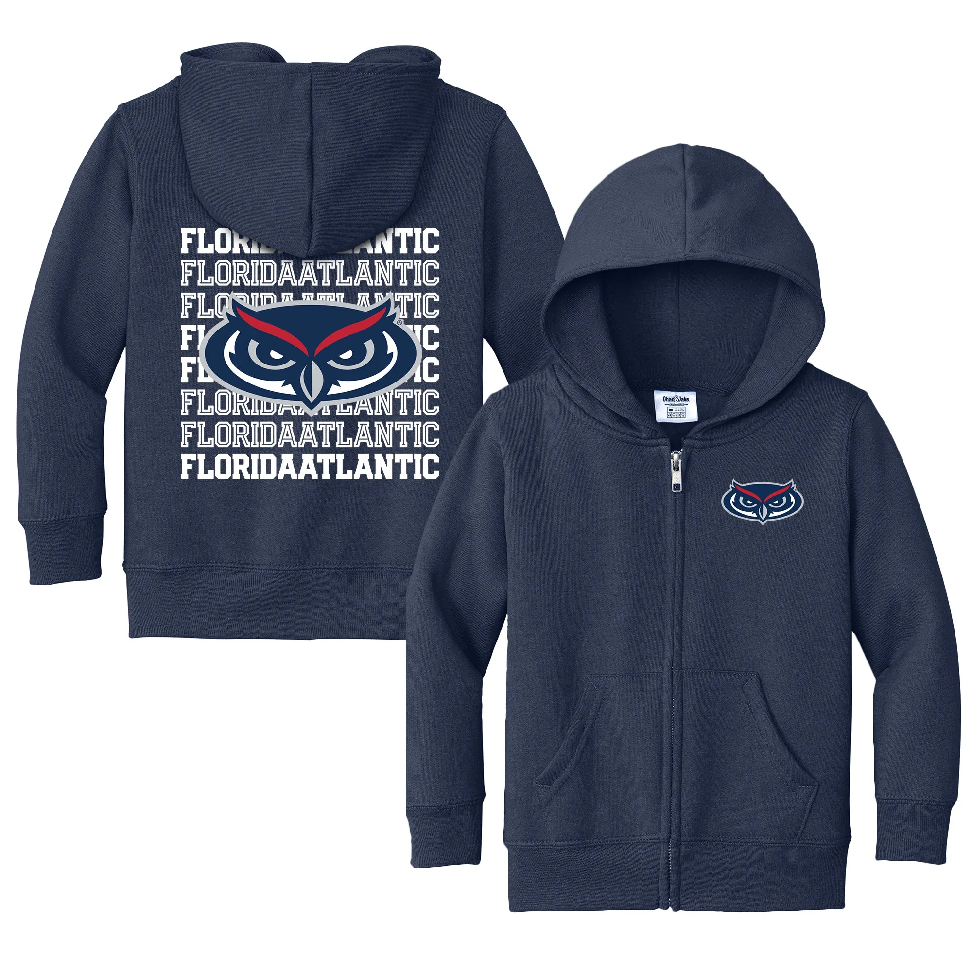 FAU Owls Retro Toddler Full-Zip Sweatshirt