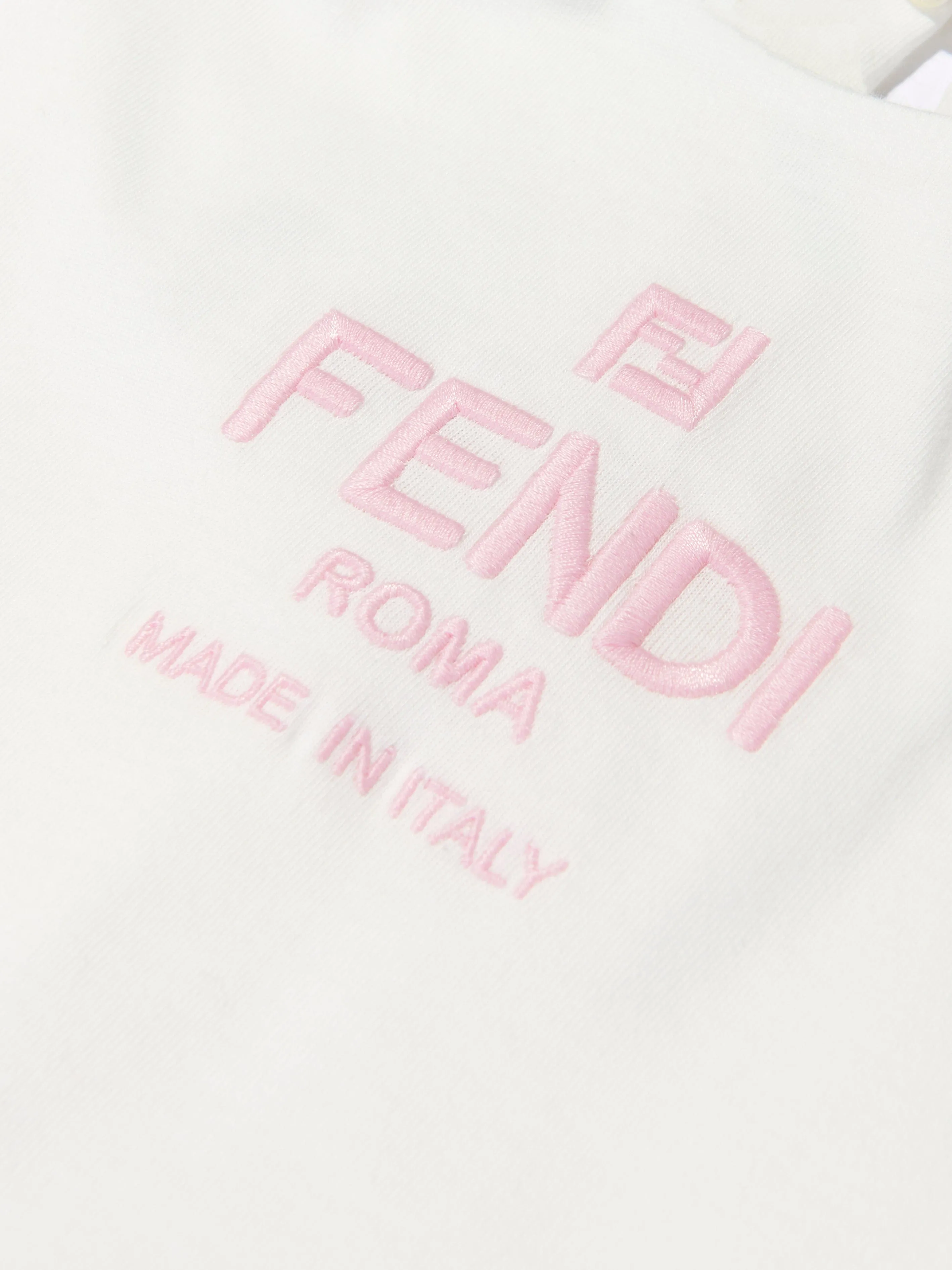 Fendi Girls Cotton Logo Dress in Pink