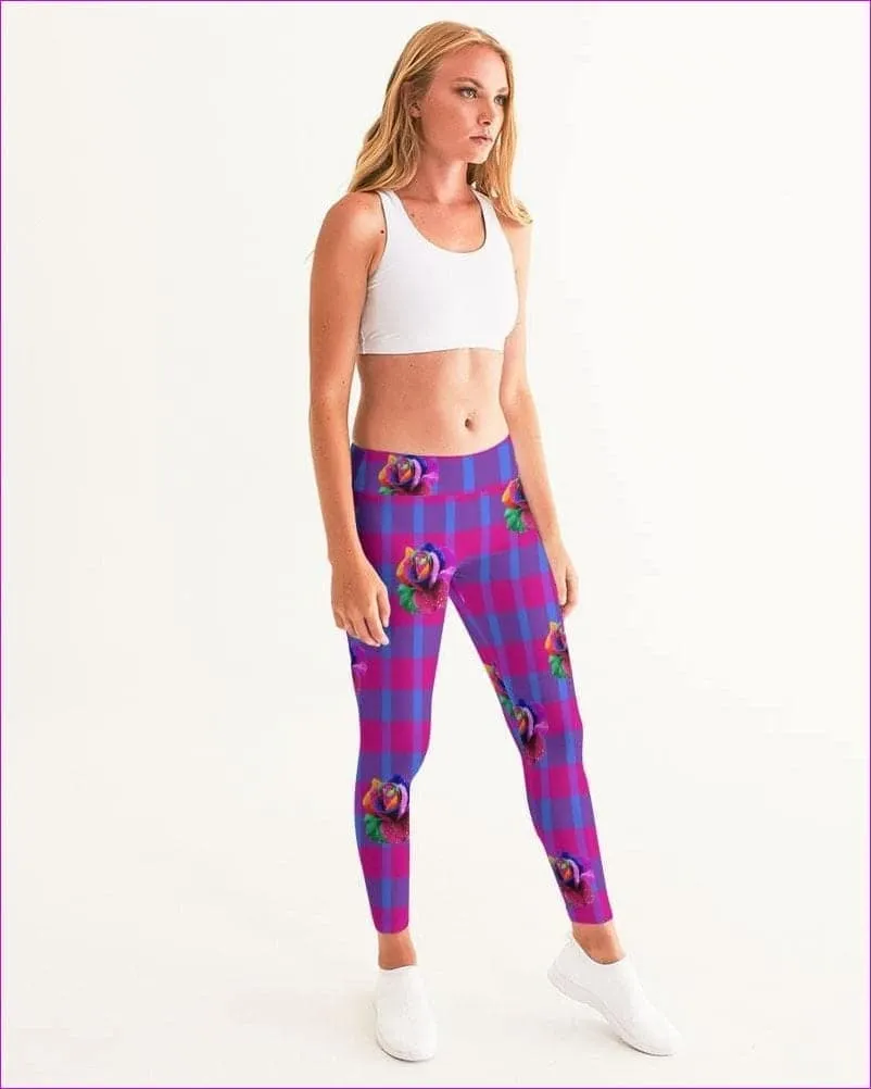 Floral Reign Plaid Womens Yoga Pants