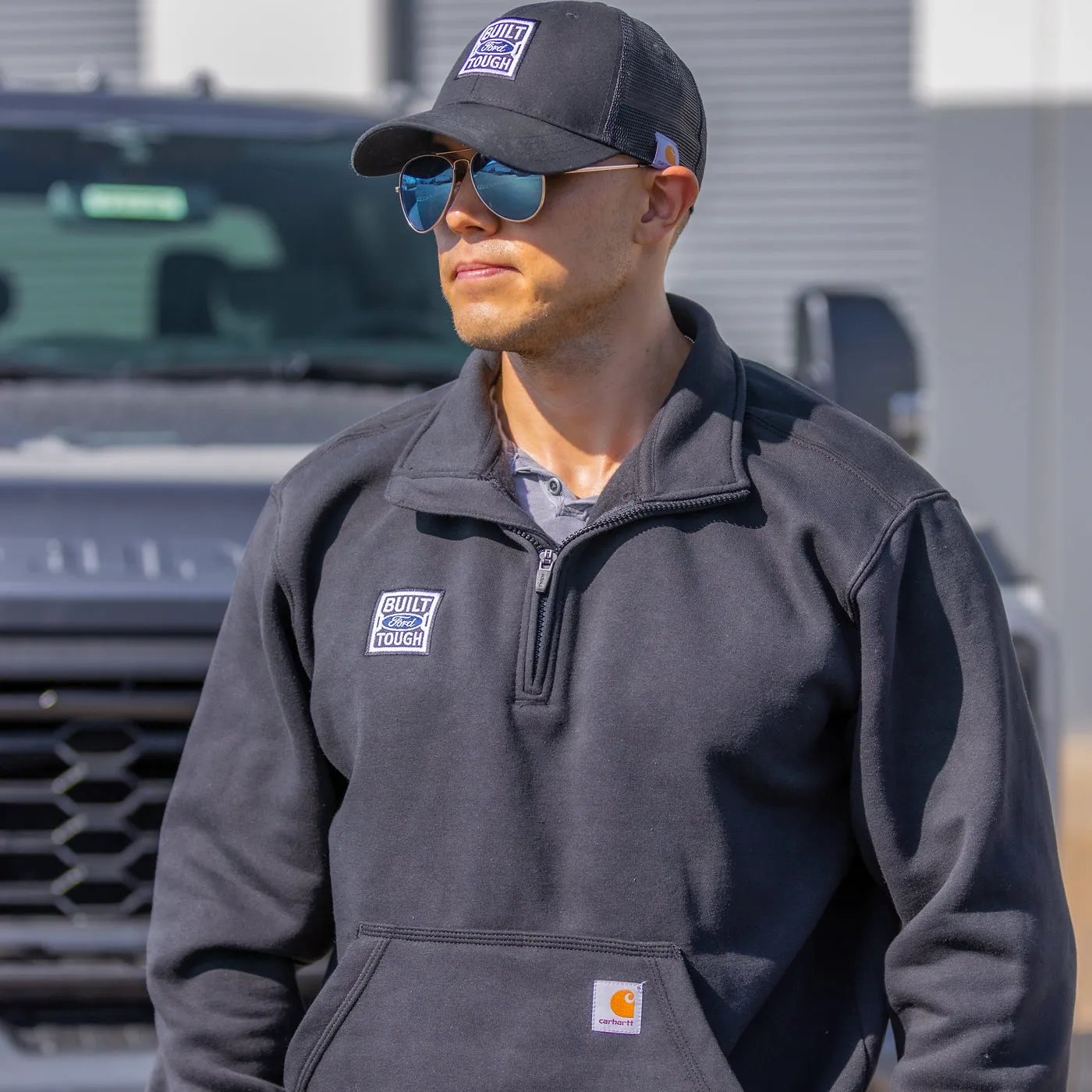 Ford Trucks Built Ford Tough Carhartt 1/4 Zip Mock Neck Sweatshirt