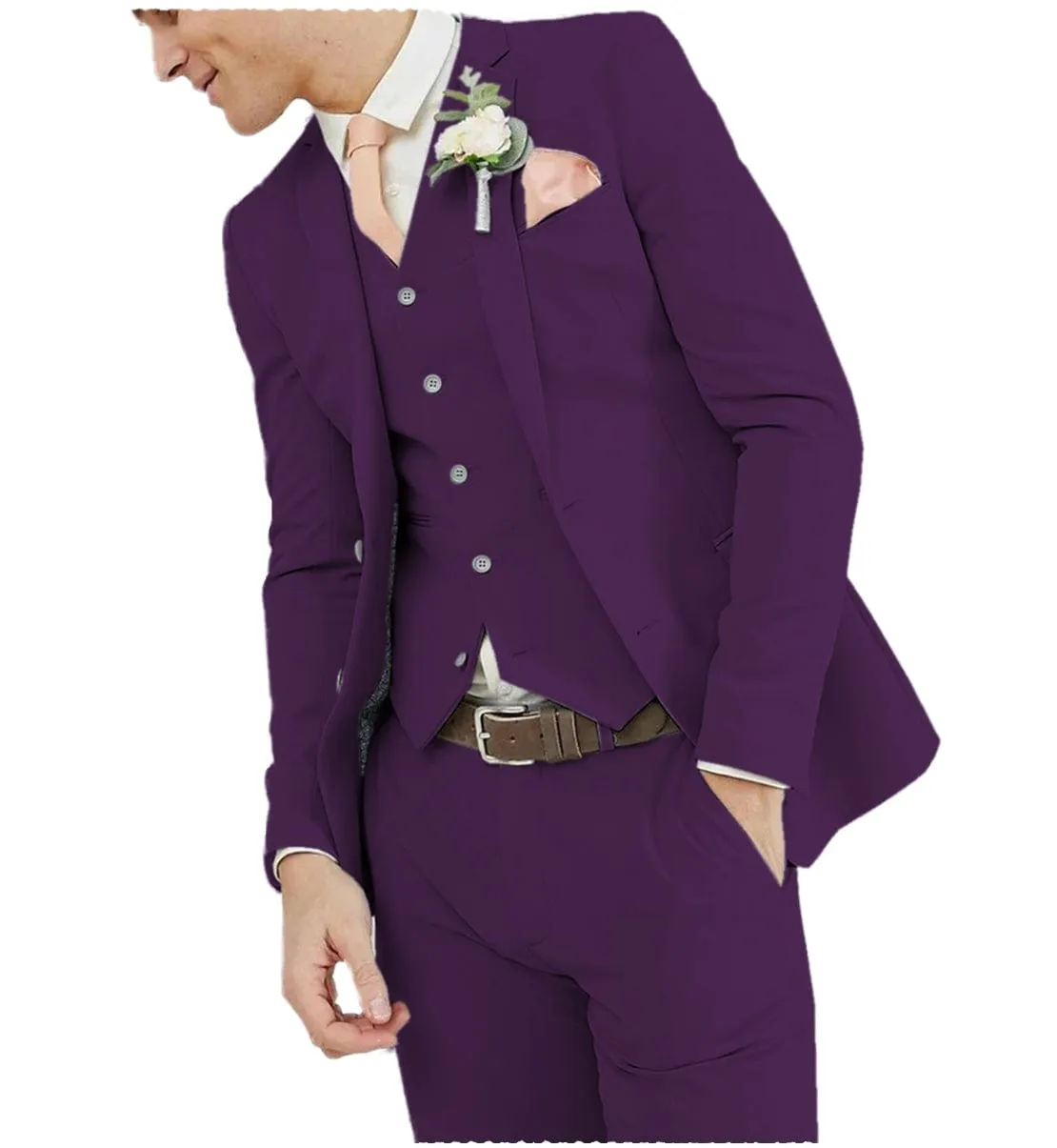 Formal 3 pieces Mens Suit Blazer For Wedding (Blazer  Vest  Pants)