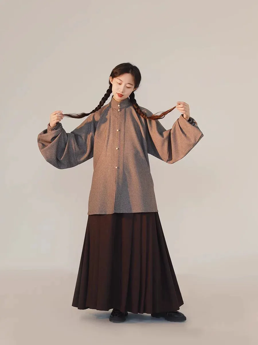 Gan Cao 甘草 Licorice Modernized Ming Dynasty Liling Top & Easy-Wear Mamian Set