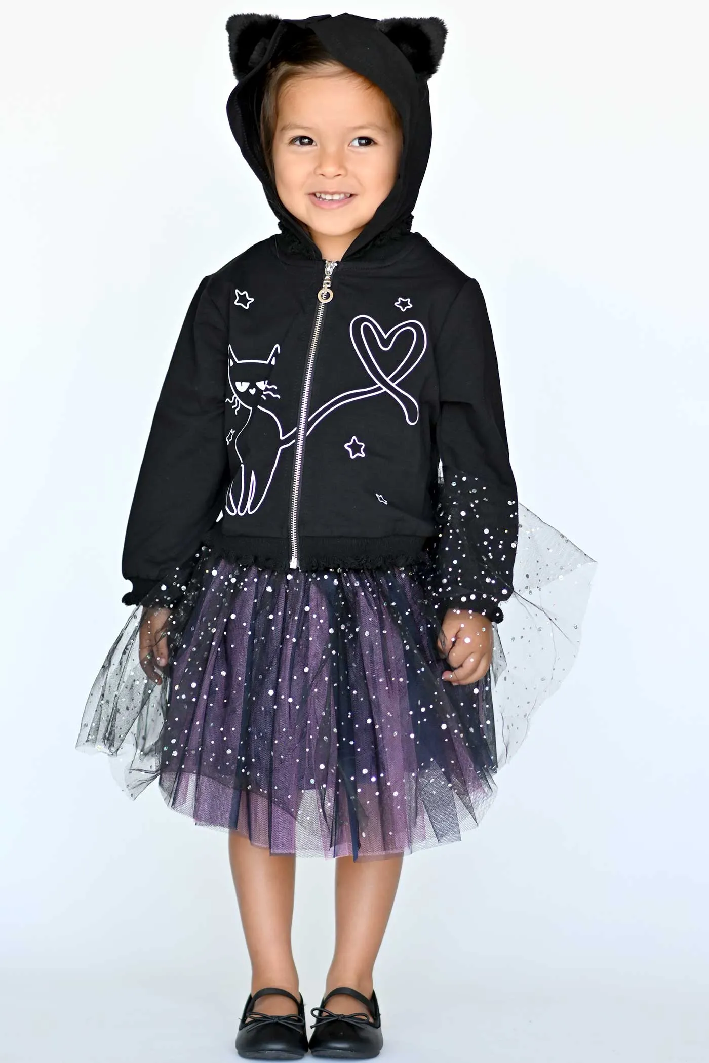 Girls Starry Holographic Dots Tutu Skirt