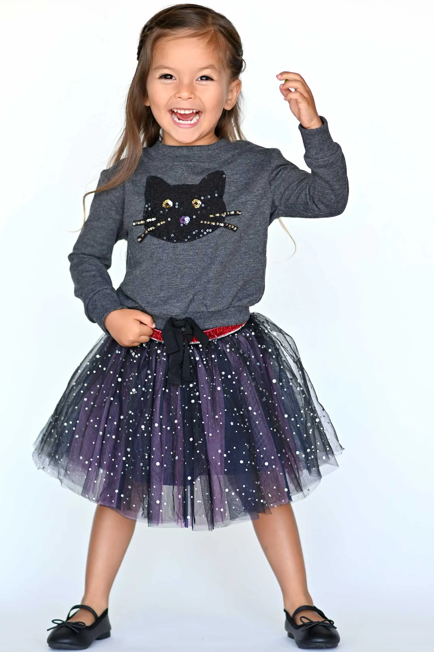 Girls Starry Holographic Dots Tutu Skirt