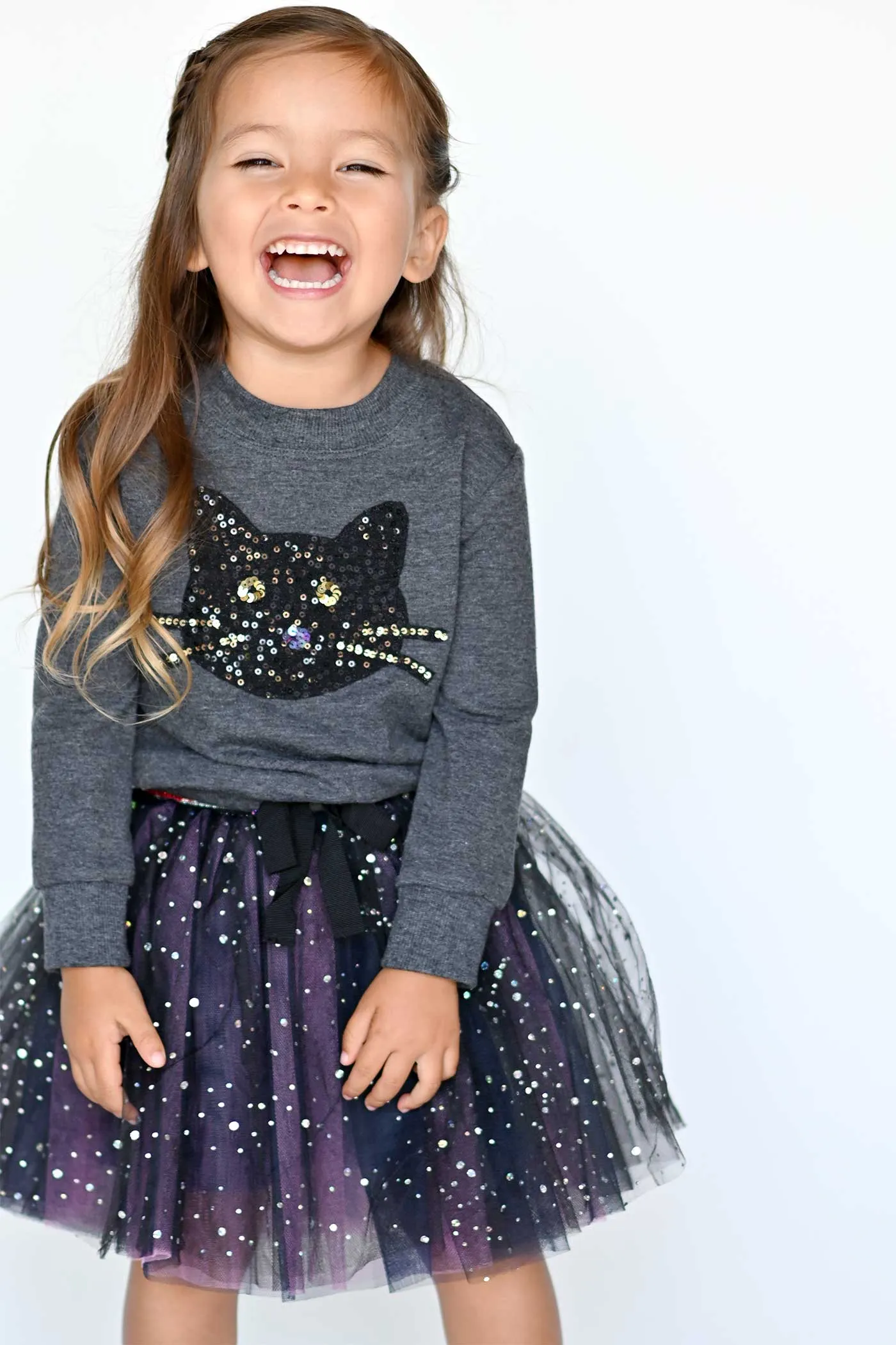 Girls Starry Holographic Dots Tutu Skirt