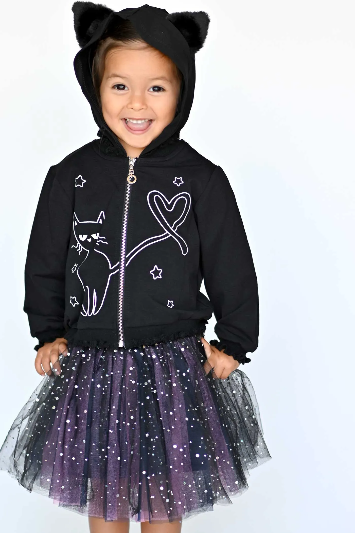 Girls Starry Holographic Dots Tutu Skirt