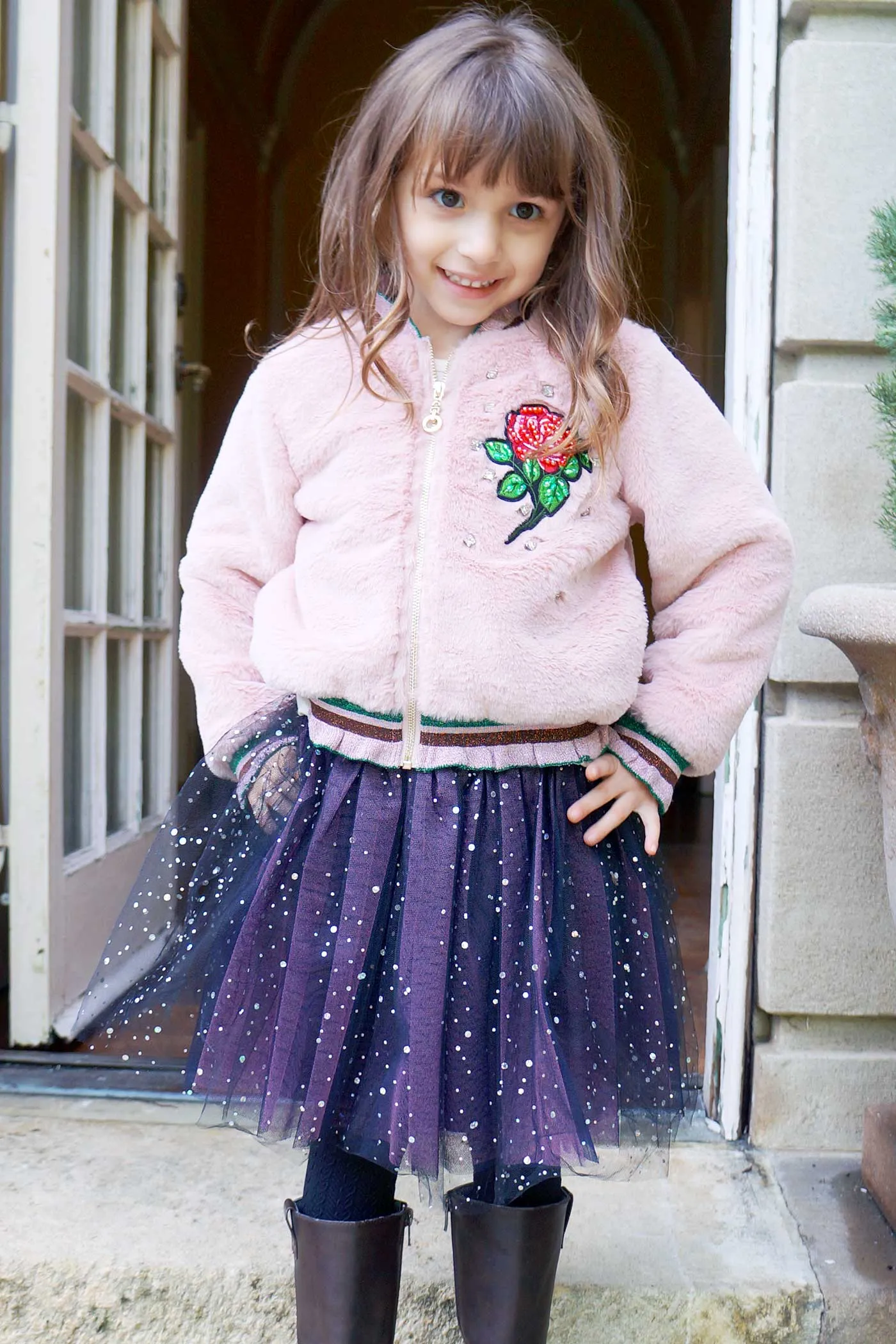 Girls Starry Holographic Dots Tutu Skirt