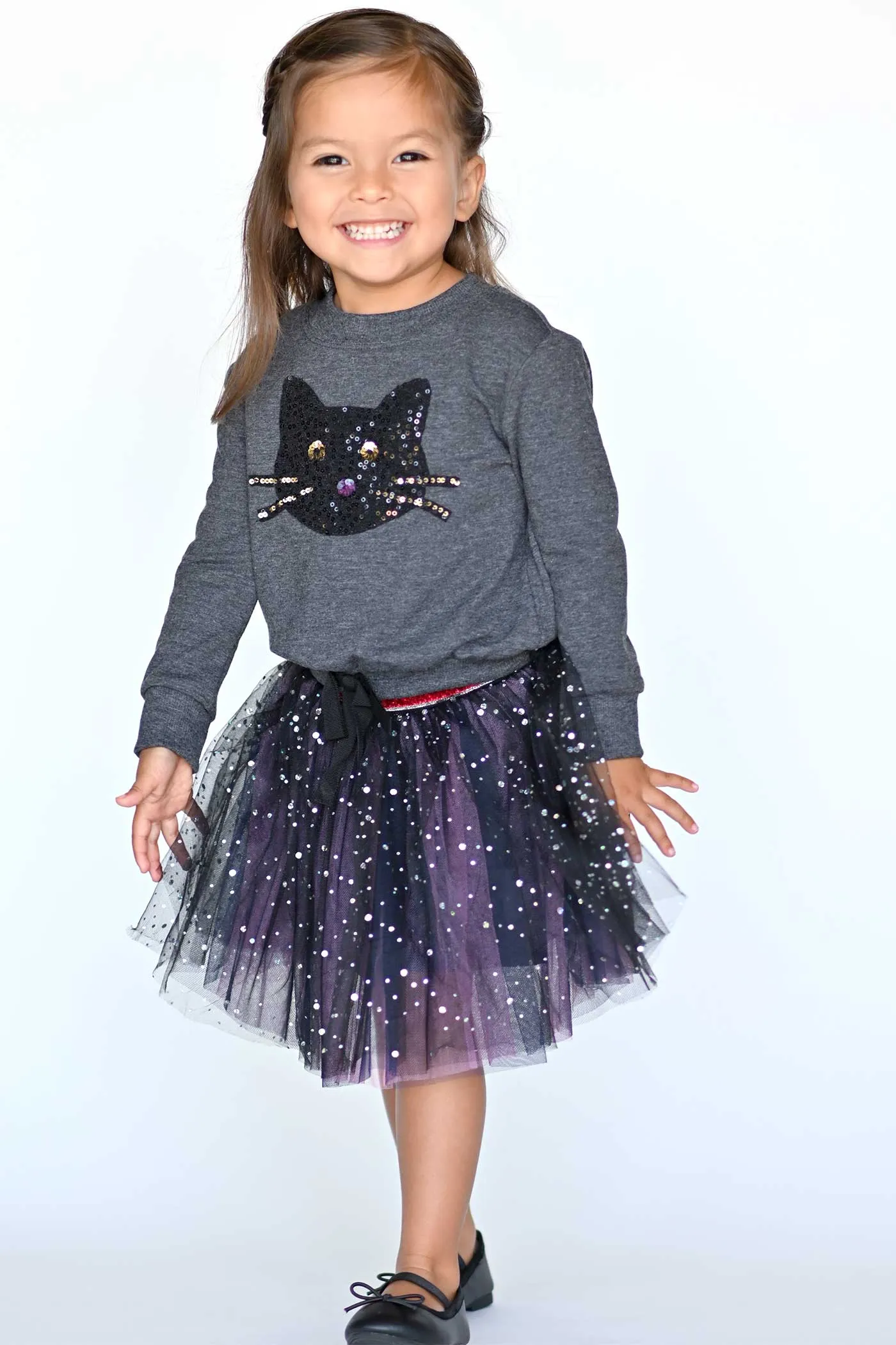 Girls Starry Holographic Dots Tutu Skirt