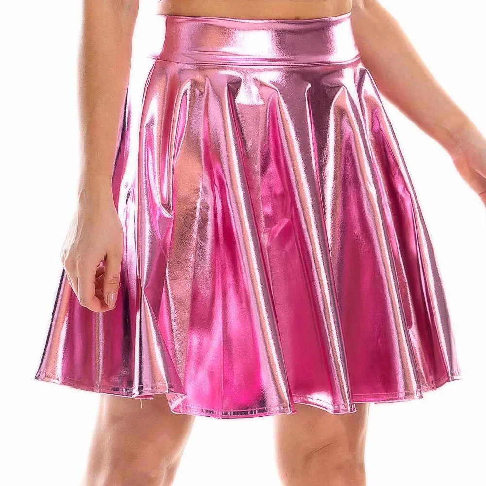 Giselle Holographic PU Leather Mini Skirt