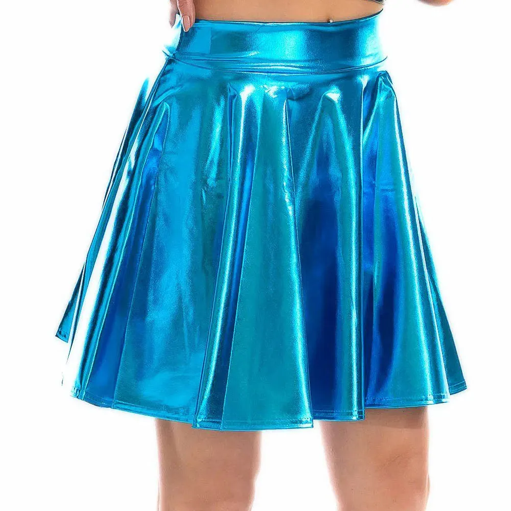 Giselle Holographic PU Leather Mini Skirt