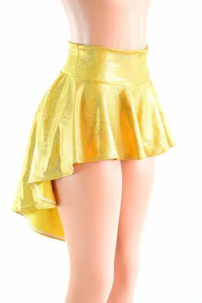 Gold Sparkly Holographic Hi Lo Rave Skirt