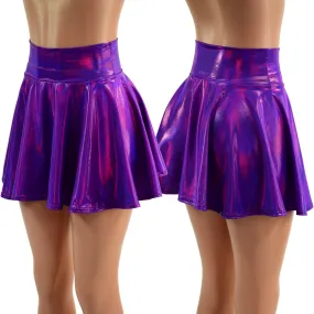 Grape Holographic Rave Mini Skirt