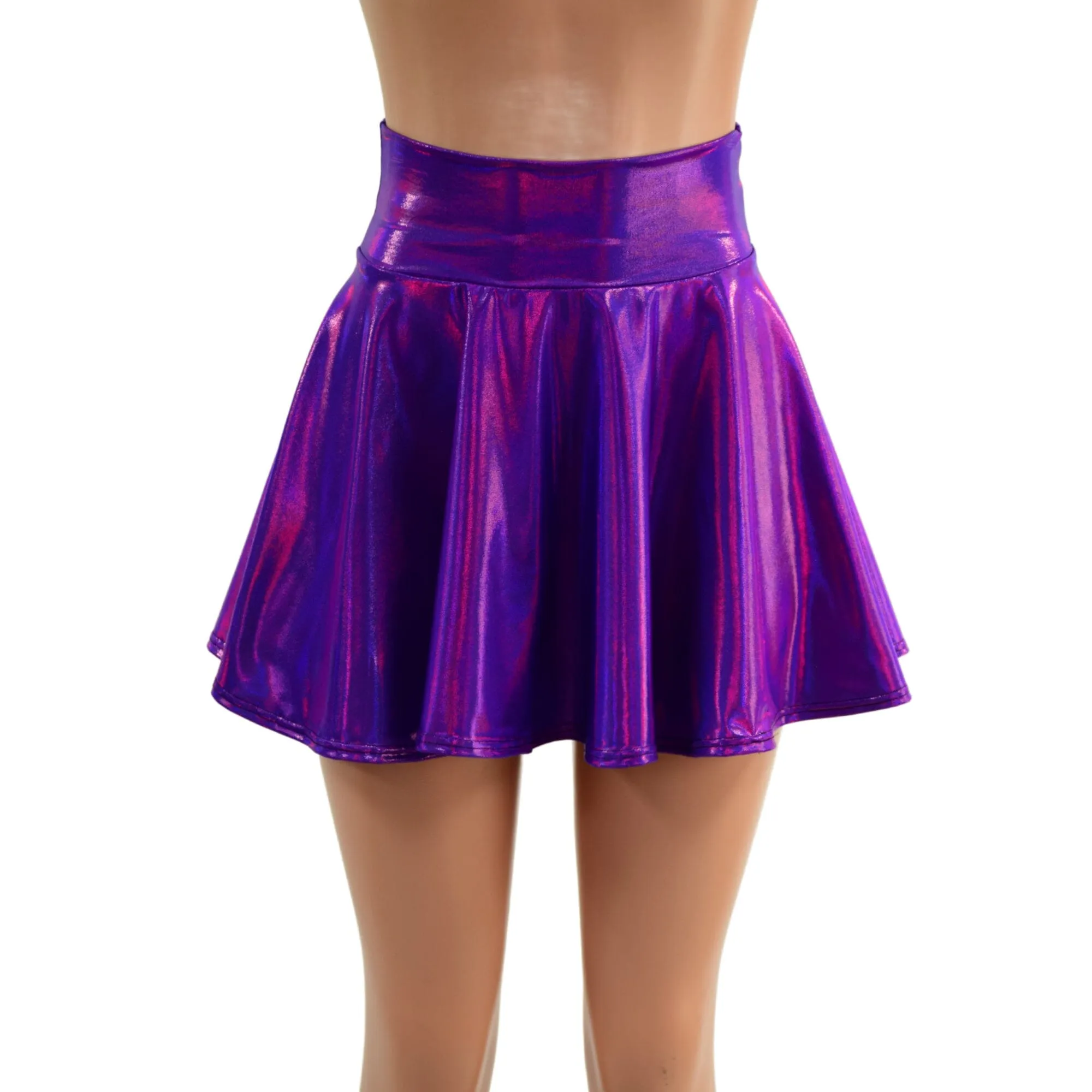 Grape Holographic Rave Mini Skirt