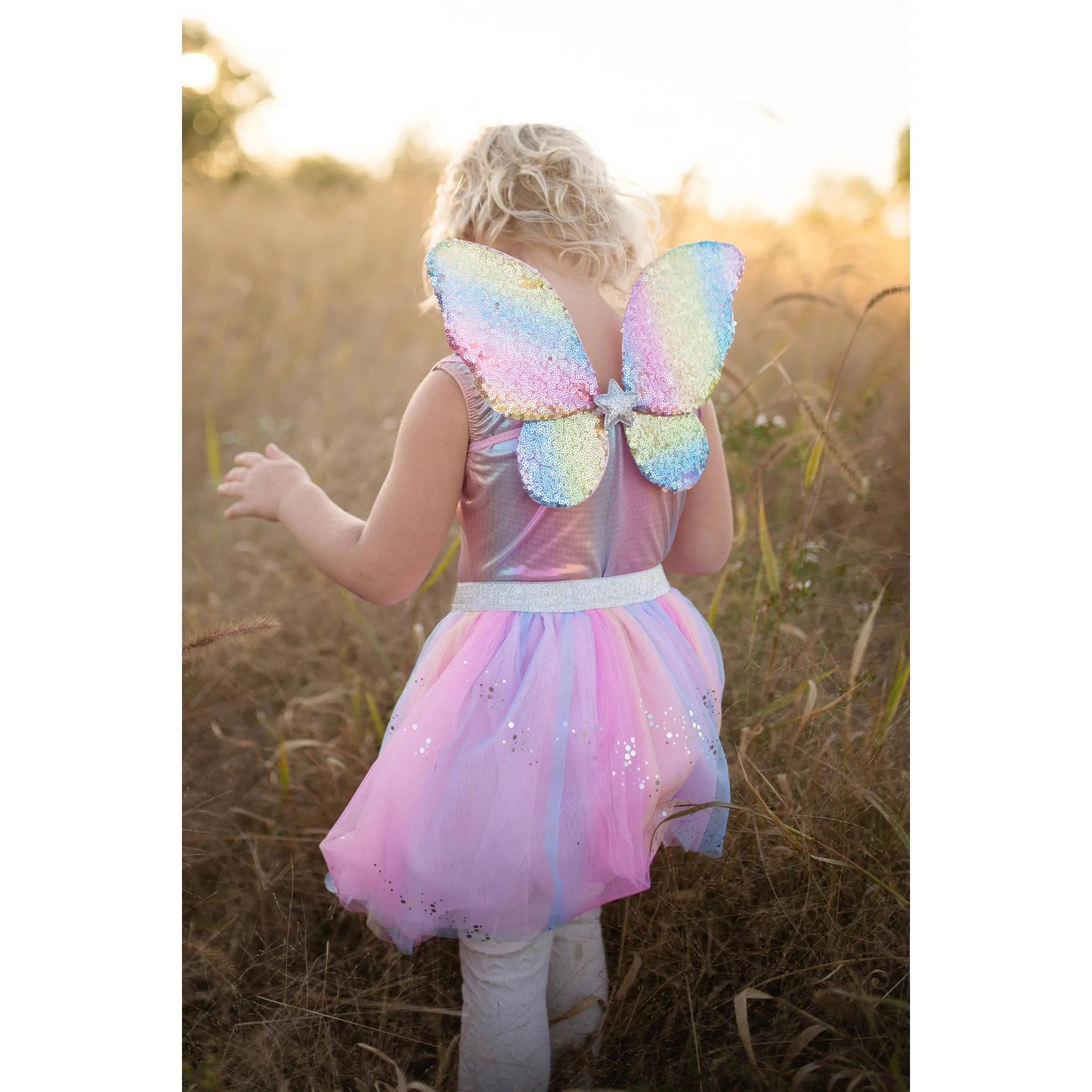 Great Pretenders Rainbow Sequins Skirt, Wings & Wand