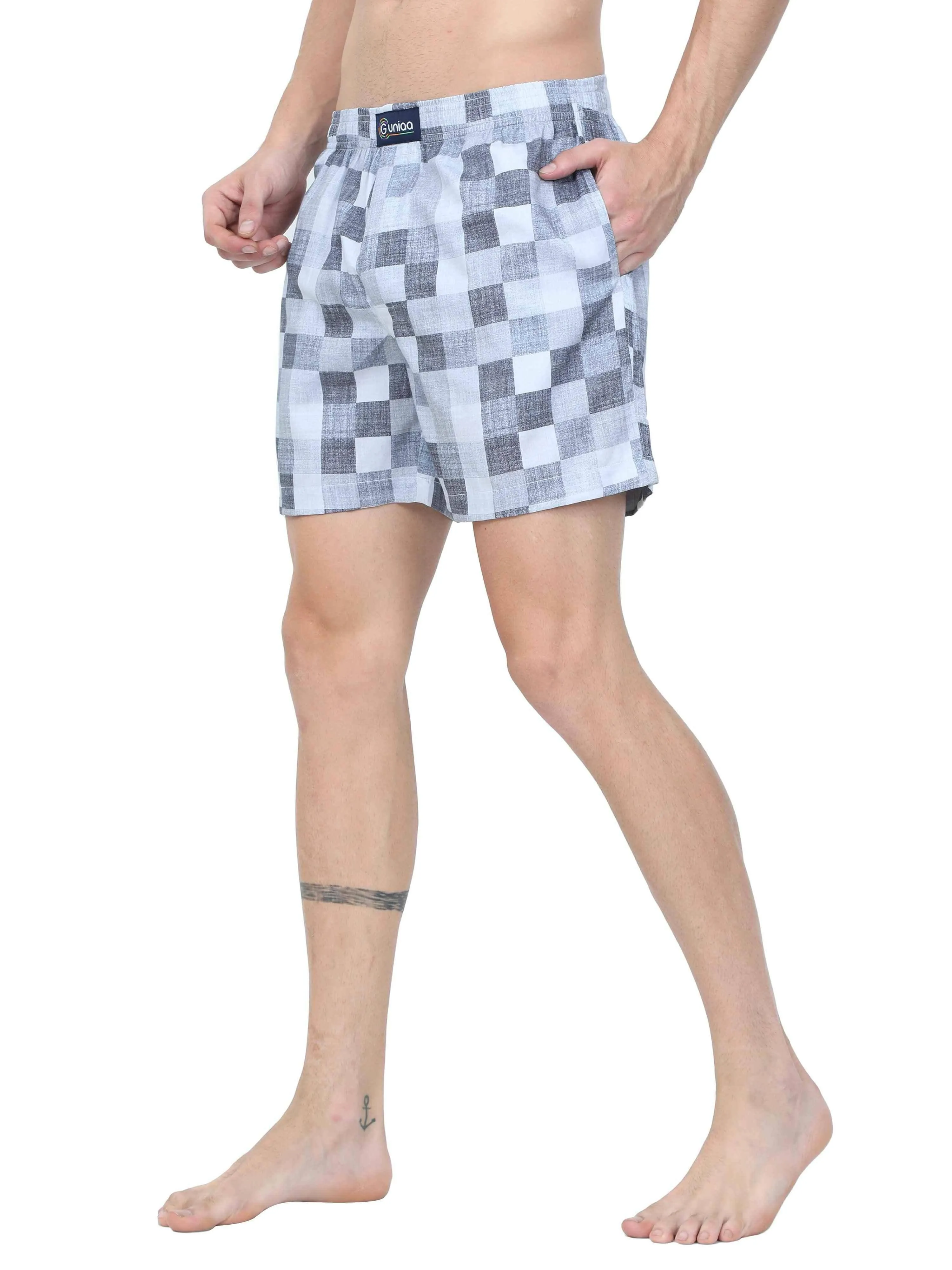 GUNIAA MEN'S CHESS  PRINTED BOXER