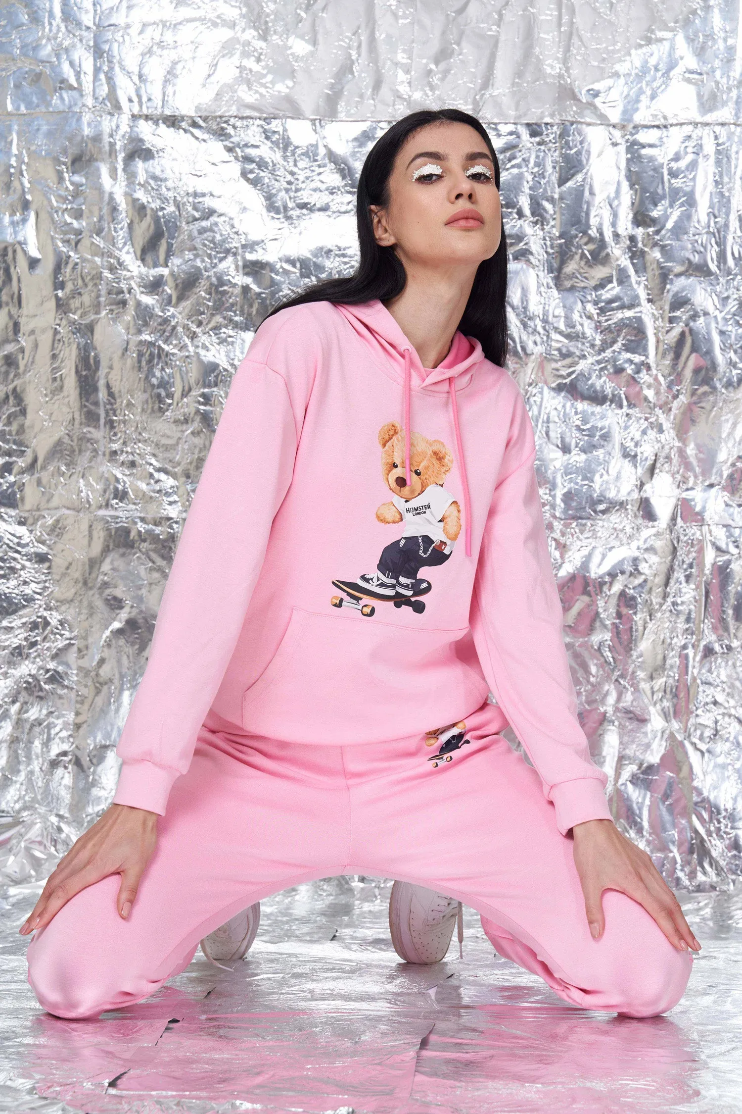 Hamster London Freebird Hoodie Set Pink