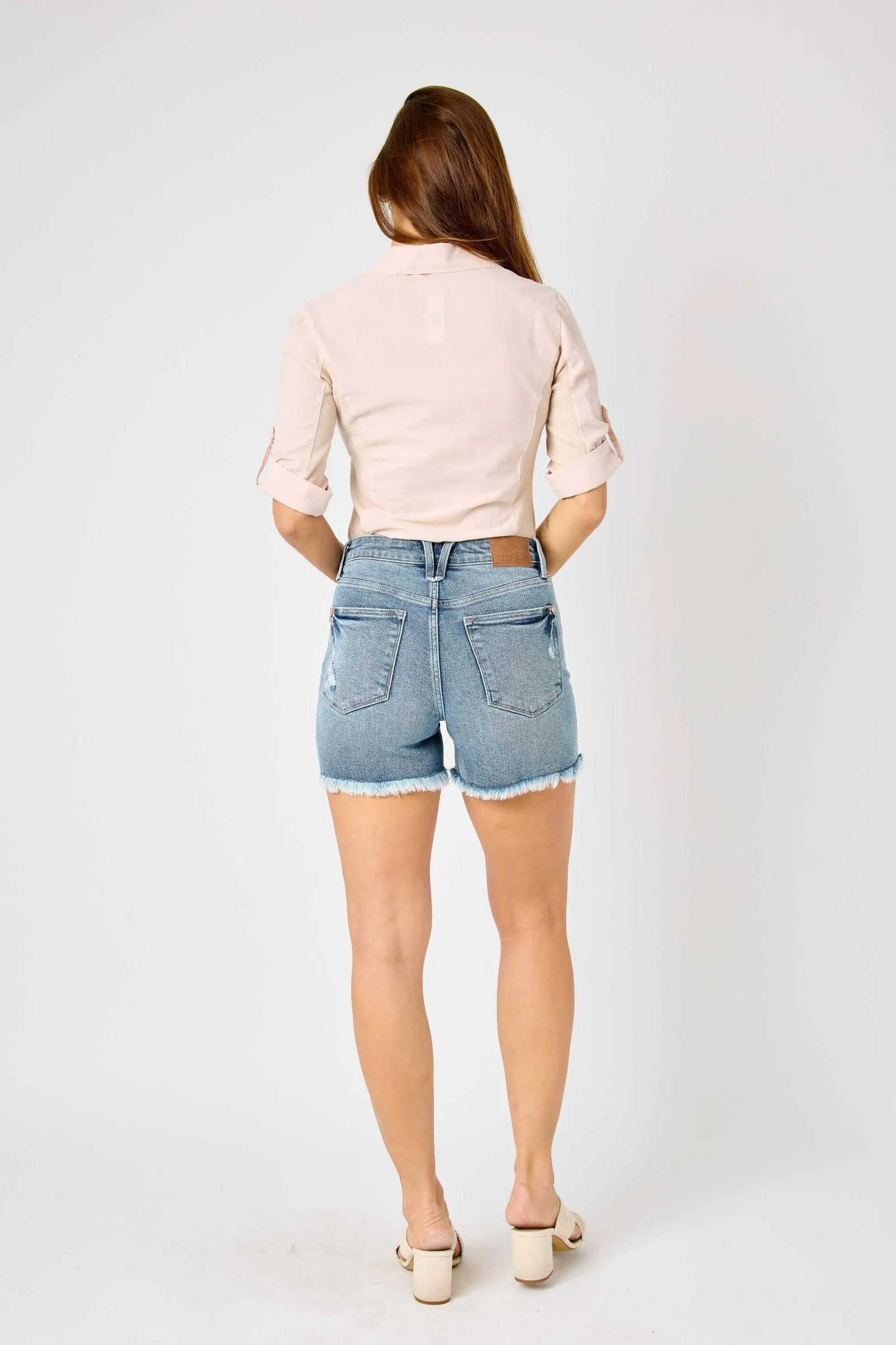 Hi Lo Hem Shorts by Judy Blue