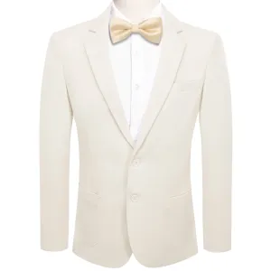 Hi-Tie Business Daily Blazer White Men's Suit Jacket Slim Fit Coat