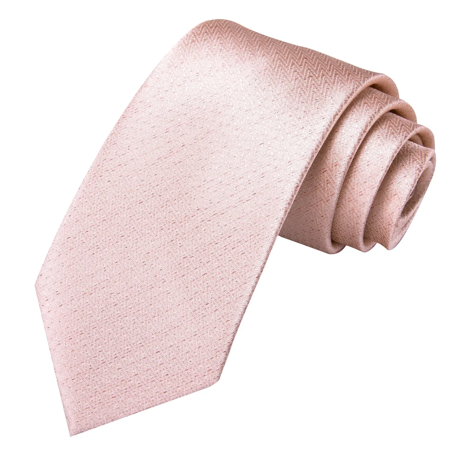 Hi-Tie Mens Wedding Pink Solid Men's Tie Pocket Square Cufflinks Set