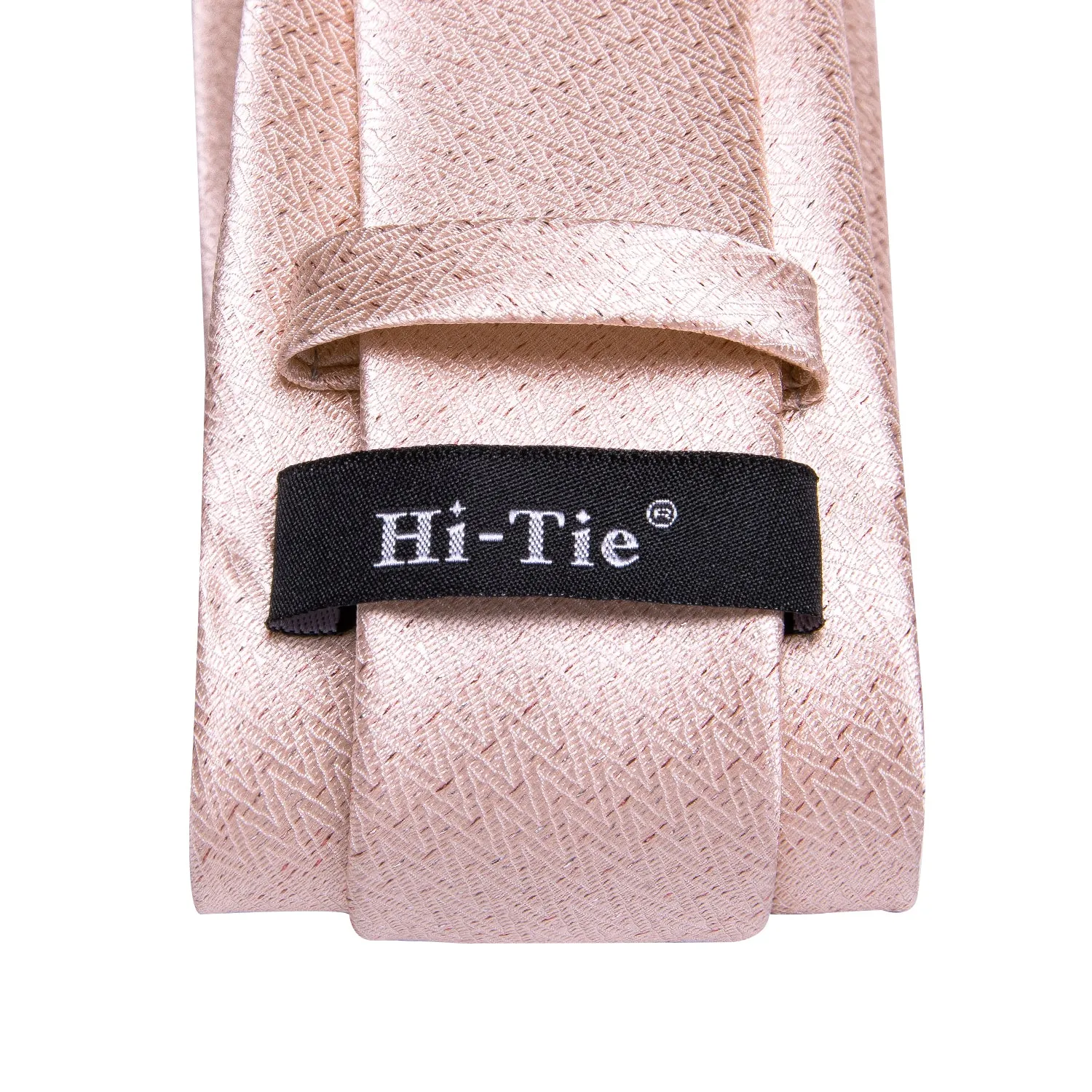 Hi-Tie Mens Wedding Pink Solid Men's Tie Pocket Square Cufflinks Set