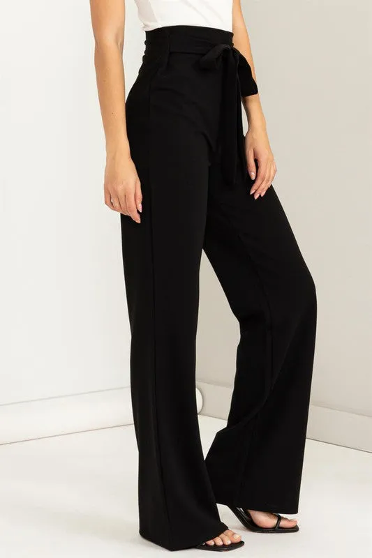 High-Waisted Tie Front Flared Pants