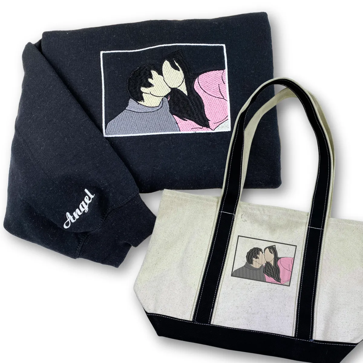 His & Hers Twin Pack: Embroidered Sweatshirt & Tote Bag