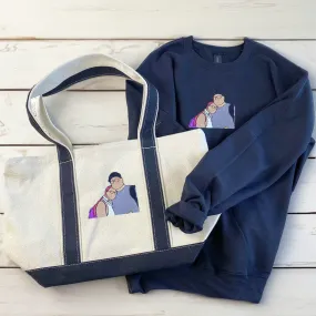 His & Hers Twin Pack: Embroidered Sweatshirt & Tote Bag