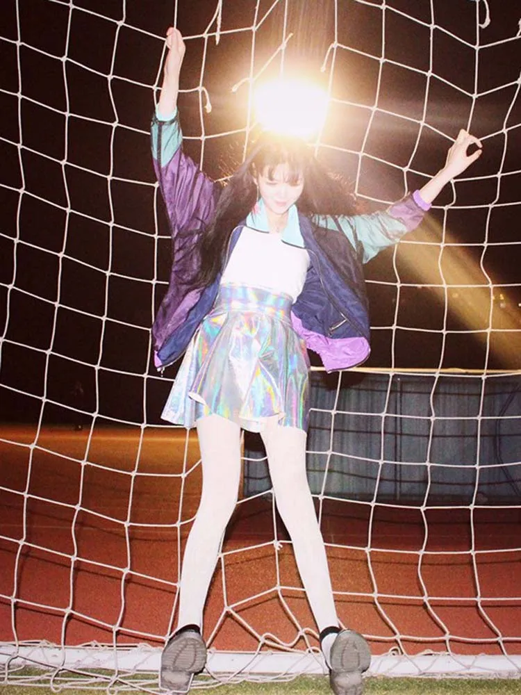 Holographic Laser High Waist Skirt