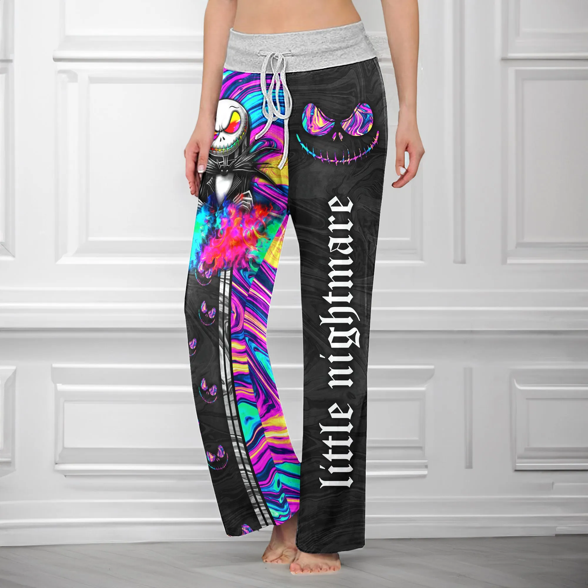 Holographic Little Nightmare Women's High-waisted Wide Leg Pants