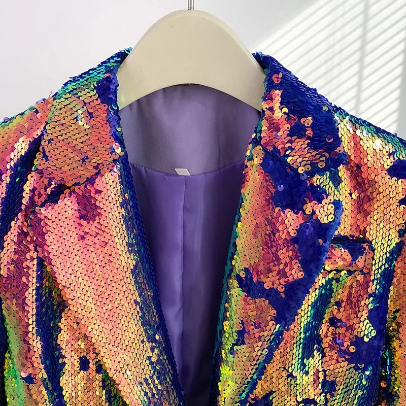 Holographic Sequin Blazer