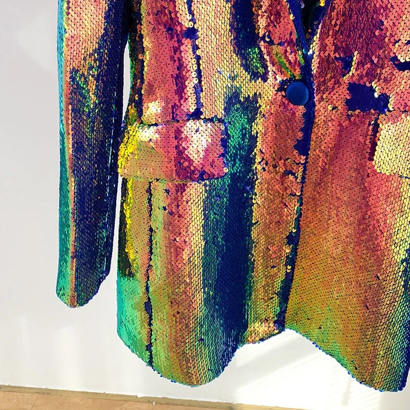 Holographic Sequin Blazer